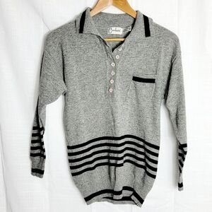 Carducci Lambswool Blend Collared Preppy Women's Polo Sweater Size S